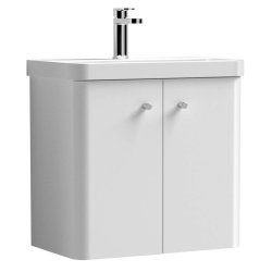 Nuie Core White 600mm Wall Hung 2 Door Vanity Unit