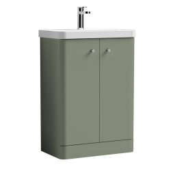 Nuie Core Green 600mm Floor Standing 2 Door Vanity Unit