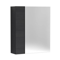 Nuie Athena 600mm Black 75/25 Mirror Cabinet