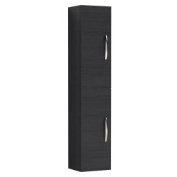 Nuie Athena 300mm Black Wall Hung Tall Unit Double Door