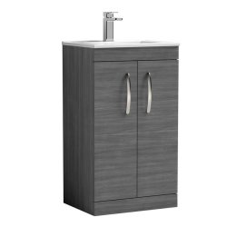 Nuie Athena Anthracite 500mm Floor Standing 2 Door Vanity Unit