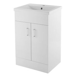 Nuie Eden White 500mm Floor Standing 2 Door Vanity Unit