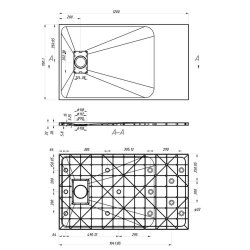 Veloce Uno 1200 x 700mm Grey Rectangular Shower Tray