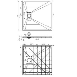 Veloce Uno 900mm Grey Square Shower Tray