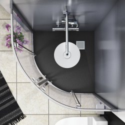 Veloce Duo 900mm Black Quadrant Shower Tray