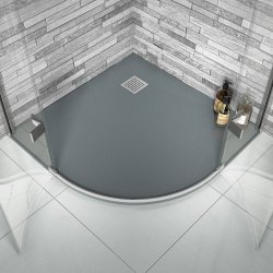 Veloce Duo 900mm Grey Quadrant Shower Tray