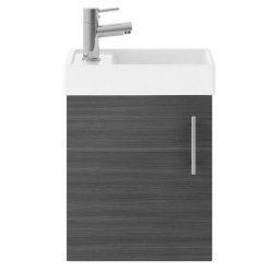 Nuie Vault Anthracite 400mm Compact Wall Hung 1 Door Vanity Unit