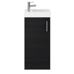 Nuie Vault Black 400mm Compact Floor Standing 1 Door Vanity Unit