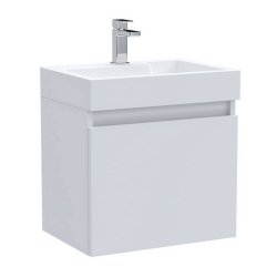 Nuie Merit White 500mm Wall Hung 1 Drawer Vanity Unit