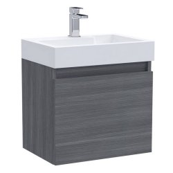 Nuie Merit Anthracite 500mm Wall Hung 1 Drawer Vanity Unit