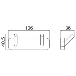 Trisen Chrome Row of Two Hooks