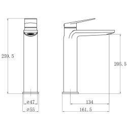 Trisen Roveri Chrome Tall Basin Mixer