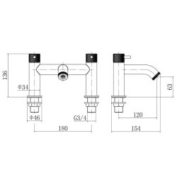 Trisen Verdura Brushed Brass Bath Filler