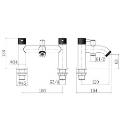 Trisen Verdura Black Bath Shower Mixer