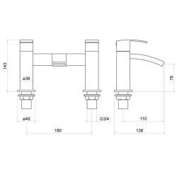 Trisen Knole Chrome Bath Filler