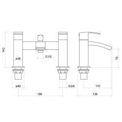 Trisen Knole Chrome Bath Shower Mixer