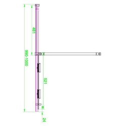 Scudo S8 Momentum 1000mm Sliding Wetroom Panel Brushed Bronze