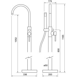 Trisen Grove Chrome Floor Mounted Bath Shower Mixer