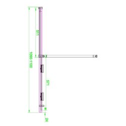 Scudo S8 Momentum 1100mm Sliding Wetroom Panel Brushed Brass