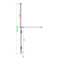 Scudo S8 Momentum 1400mm Sliding Wetroom Panel Matt Black