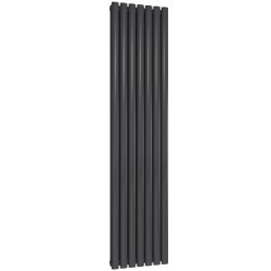 Reina Neva Vertical Anthracite Mild Steel Designer Double Radiator 1800 x 413mm