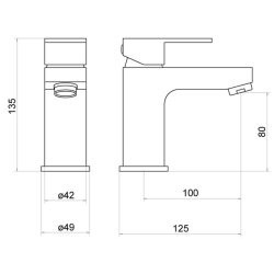 Trisen Hiron Chrome Mono Basin Mixer