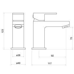 Trisen Kawa Black Mini Mono Basin Mixer