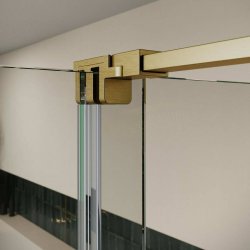 Scudo S8 Momentum 1600mm Sliding Wetroom Panel Brushed Brass