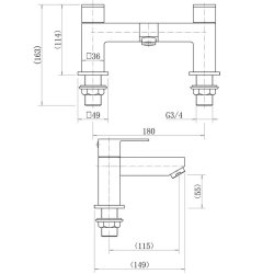 Trisen Hiron Chrome Bath Filler