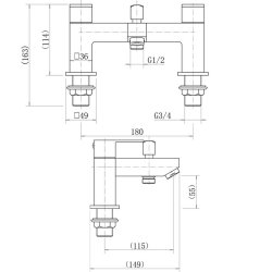 Trisen Kawa Black Bath Shower Mixer