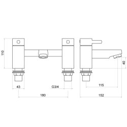 Trisen Arden Chrome Bath Filler