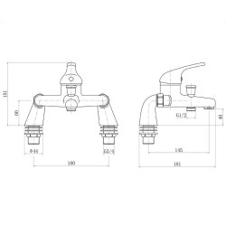 Trisen Ailsa Chrome Bath Shower Mixer