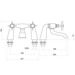 Trisen Wisley Chrome Bath Filler