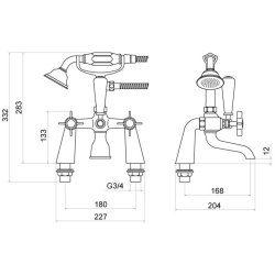 Trisen Wisley Chrome Bath Shower Mixer