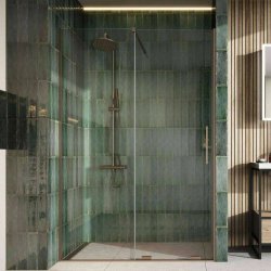 Scudo S8 Momentum 1000mm Sliding Wetroom Panel Brushed Bronze