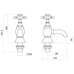 Trisen Formby Chrome Bath Taps