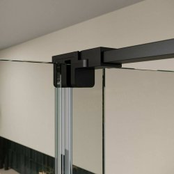 Scudo S8 Momentum 1500mm Sliding Wetroom Panel Matt Black