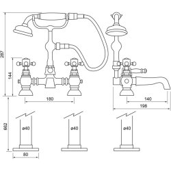 Trisen Formby Chrome Floor Mounted Bath Shower Mixer