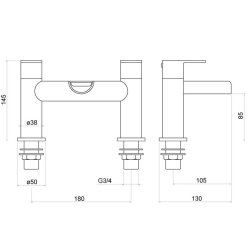 Trisen Ganton Chrome Bath Filler