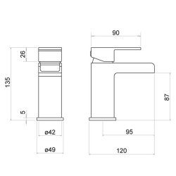 Trisen Warley Chrome Mono Basin Mixer