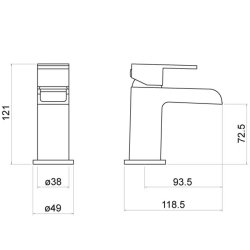 Trisen Warley Chrome Mini Mono Basin Mixer