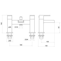 Trisen Warley Chrome Bath Shower Mixer