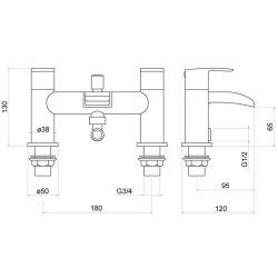 Trisen Merion Chrome Bath Shower Mixer