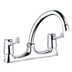 Trisen Chrome Lever Deck Kitchen Mixer Tap