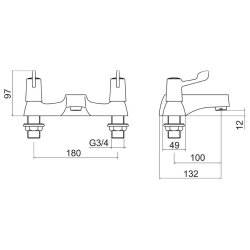 Trisen Chrome Lever Bath Filler