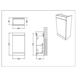 Scudo Esme 450mm Basin and Cloakroom Vanity Unit in Reed Green