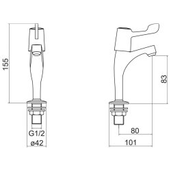 Trisen Chrome Lever Pillar Basin Taps