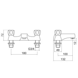 Trisen Chrome Club Bath Filler