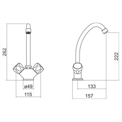 Trisen White Club Kitchen Mixer Tap