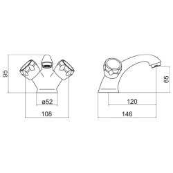 Trisen Chrome Club Basin Mixer with Waste